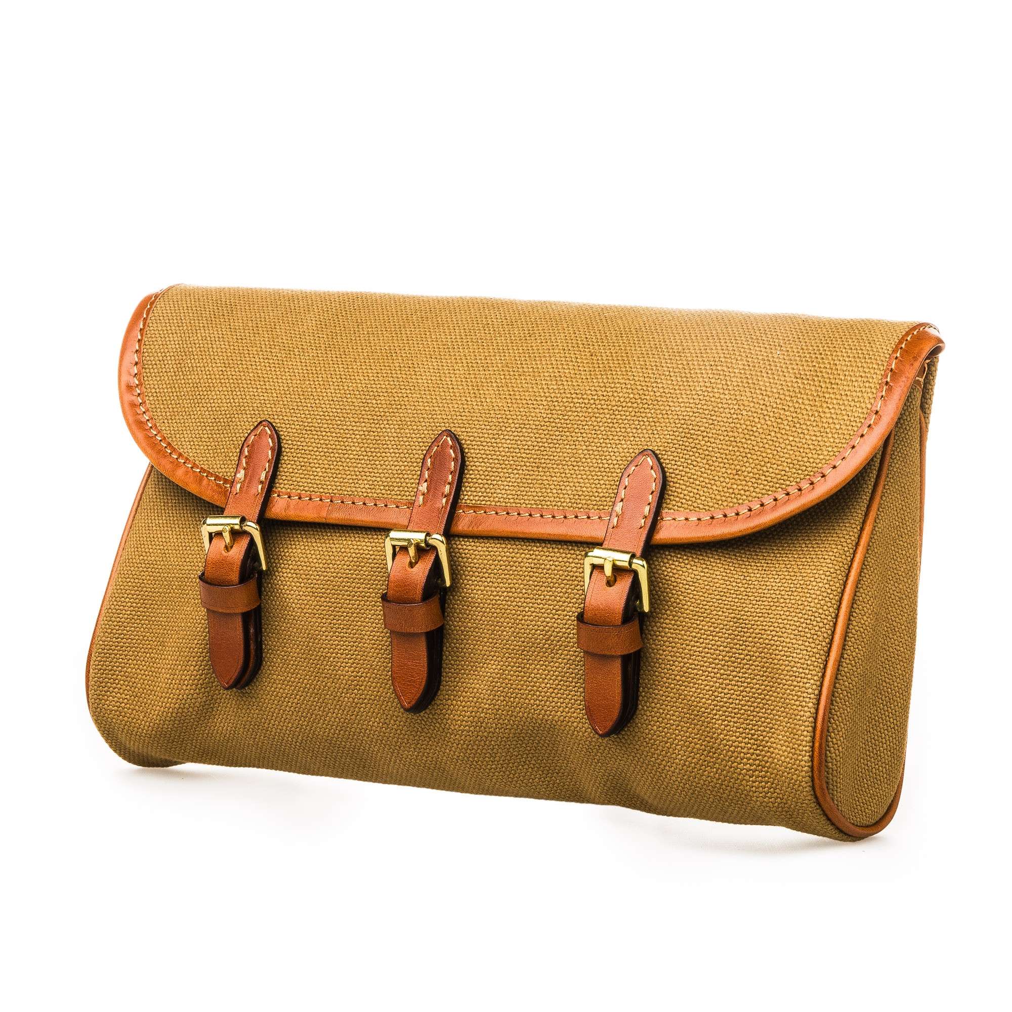 Westley Richards <br> Redfern Cleaning Pouch - Canvas & Mid Tan - Image 2