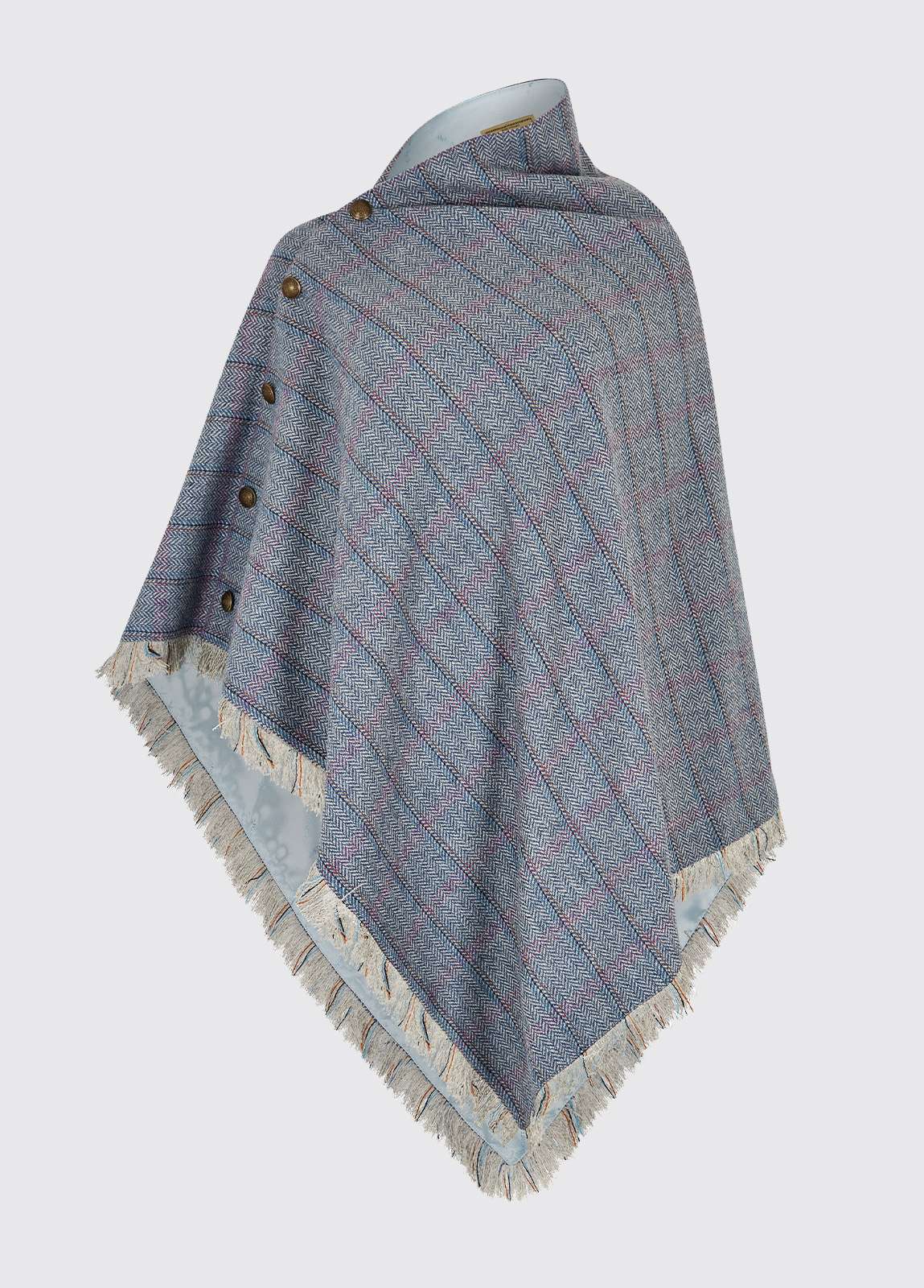 Dubarry <br> Hazelwood Tweed Poncho Denim Haze