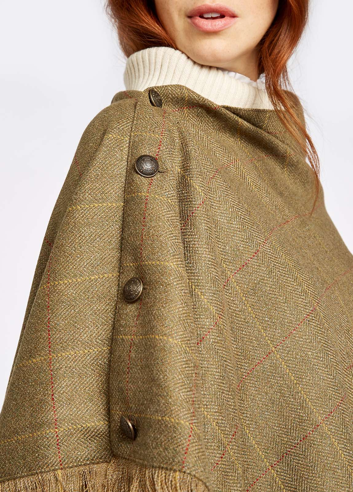 Dubarry <br> Hazelwood Tweed Poncho Elm - Image 3