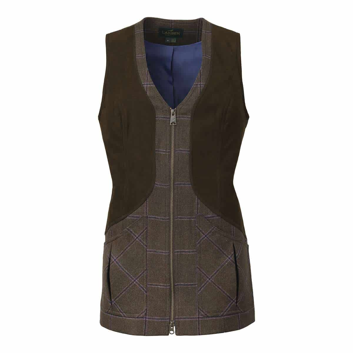 Laksen Sporting <br> Pippa Linhope Tweed skydevest med lynlås