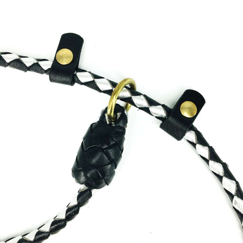 Leather by Beth <br> Retrieverline Black/Silver 150cm