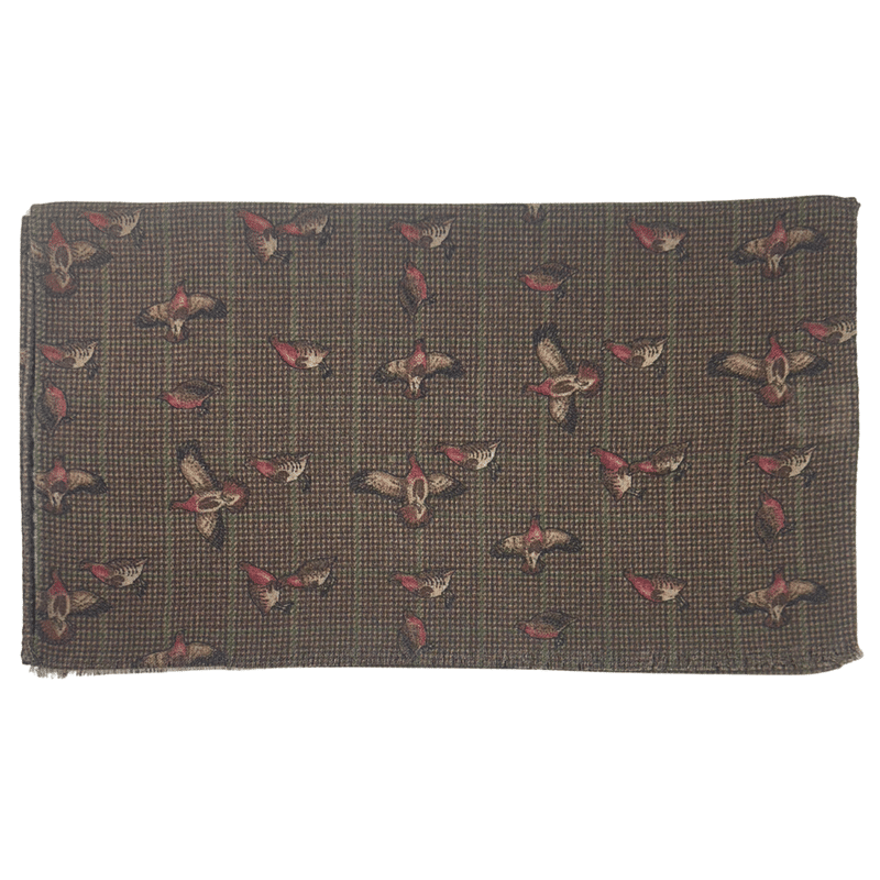 Portia <br> Partridge Wool Scarf Brown