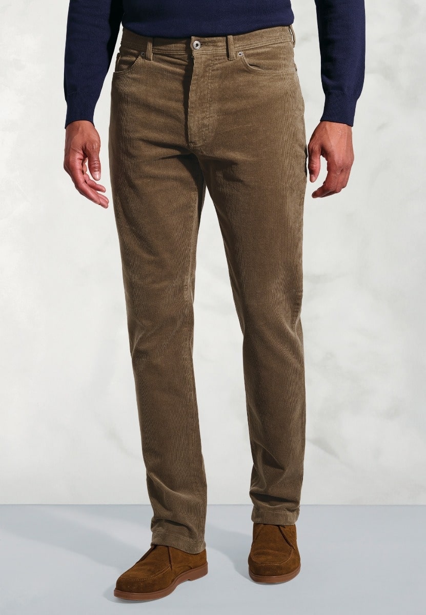 Brook Tavener <br> Lewis 5 Pocket Corduroy Trousers - Sand
