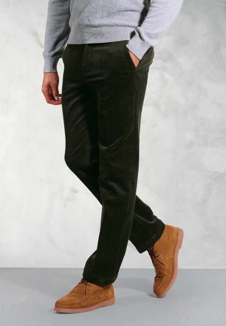 Brook Taverner <br> Ellroy Corduroy Trouser - Olive