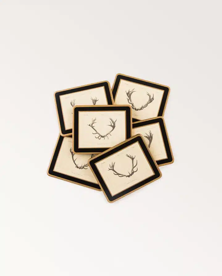 Westley Richards <br> Antler Print Coasters - Stag