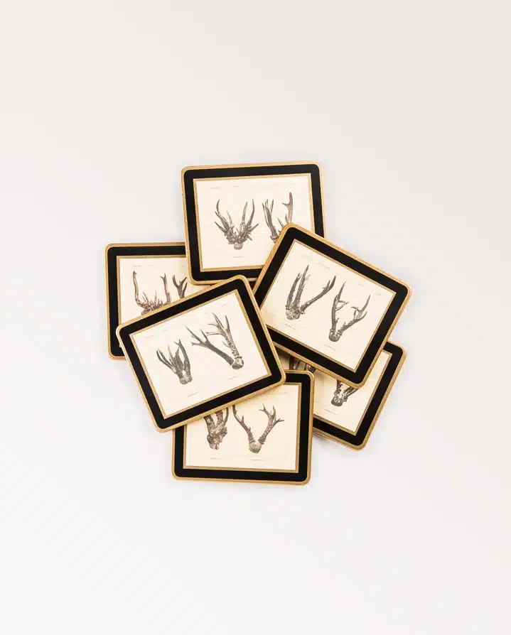 Westley Richards <br> Antler Print Coasters - Roe Buck