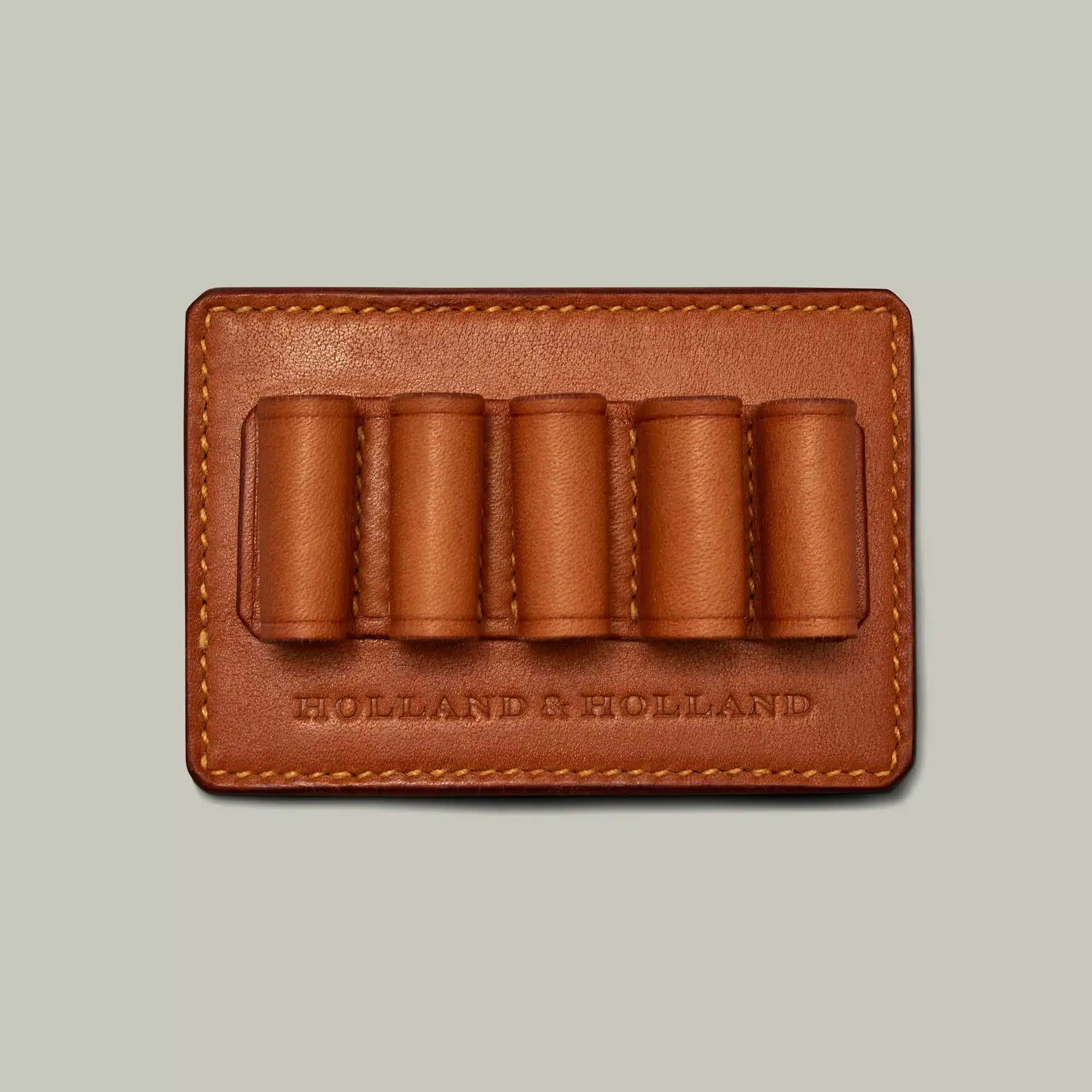 H&H Oak bark tanned leather ammo clip. Tan