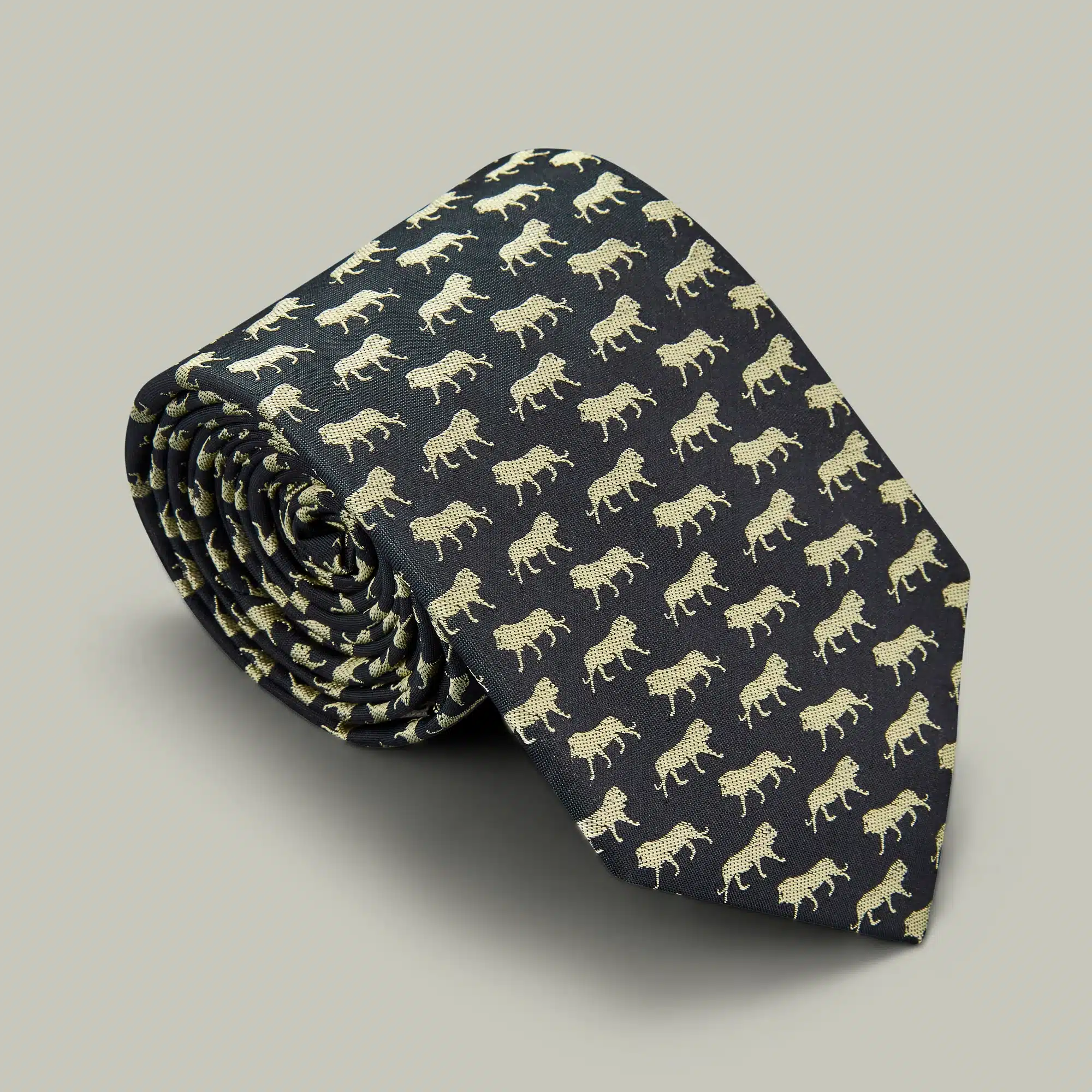 H&H <br> Harrow Silk Woven Tie Lion - Indigo