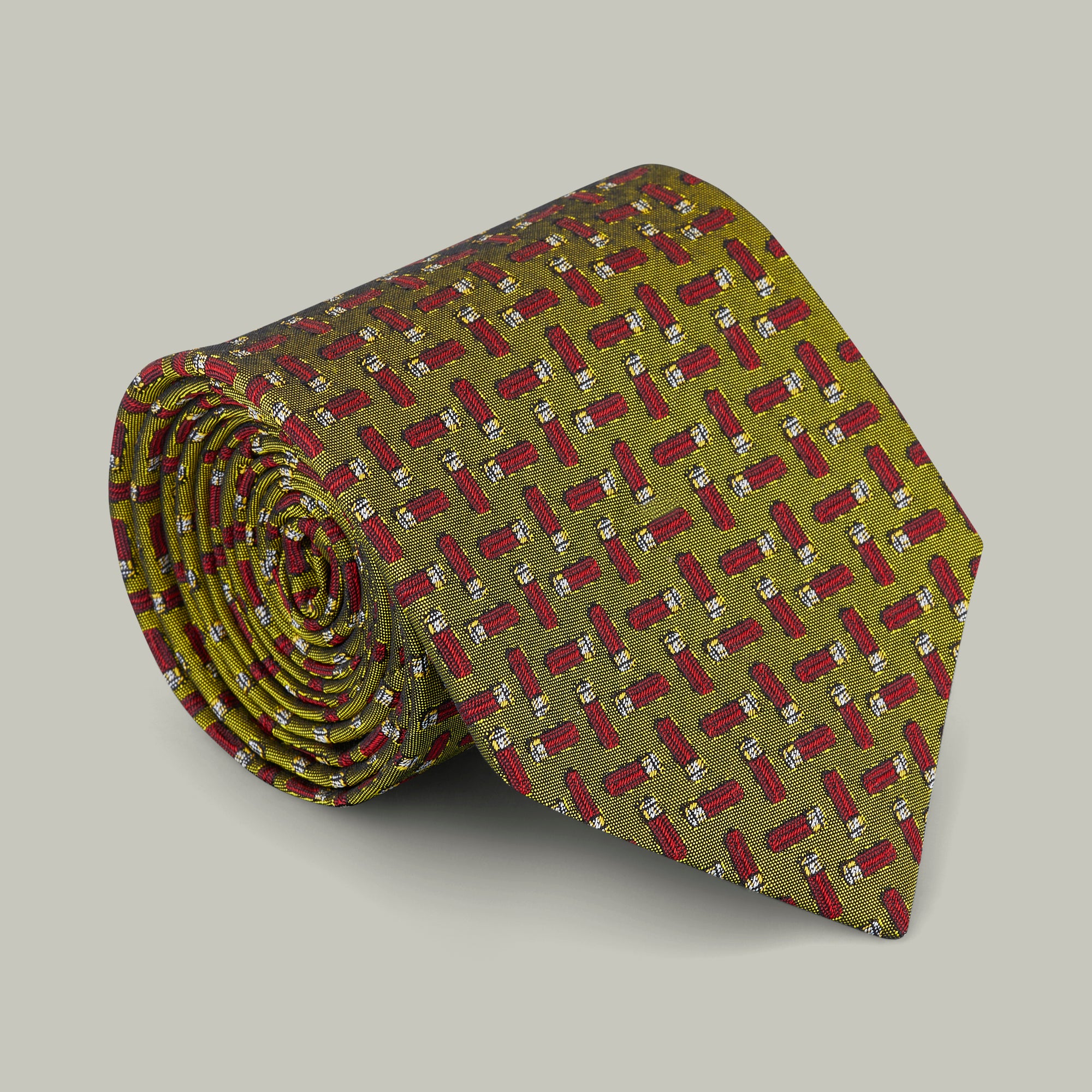 H&H <br> Harrow random cartridge woven silk tie - Gold