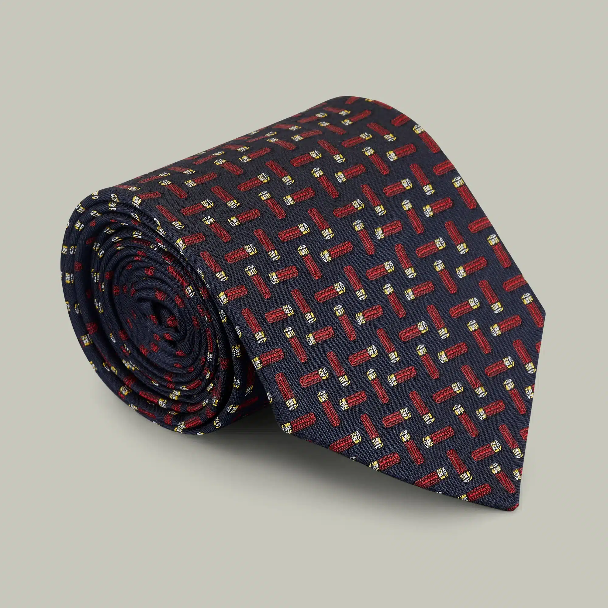 H&H <br> Harrow random cartridge woven silk tie - Indigo