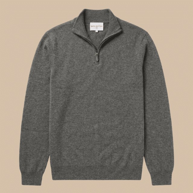 G&G The Cashmere Half-Zip Green Marl
