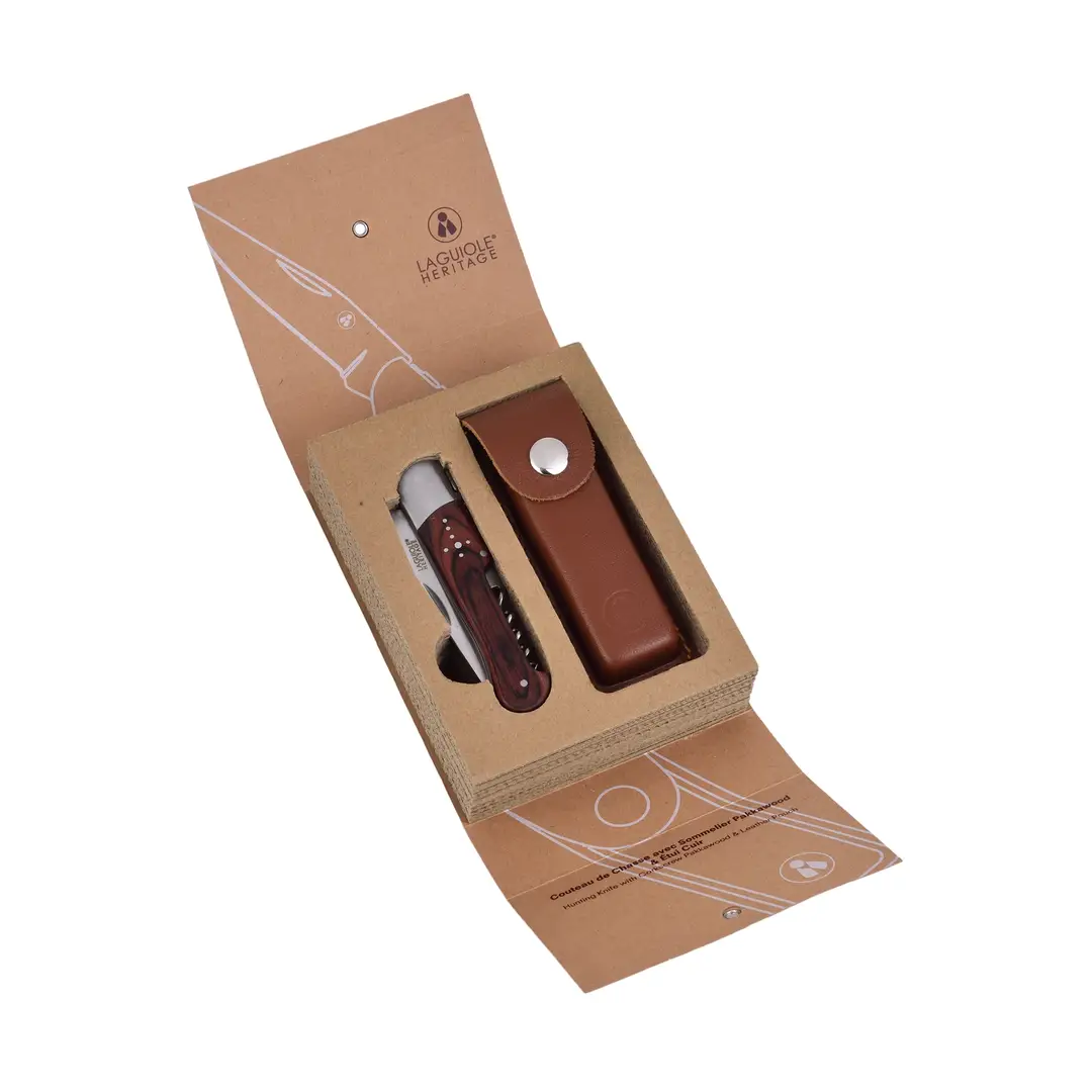 Laguiole Sommerlier Folding Knife in Pakkawood