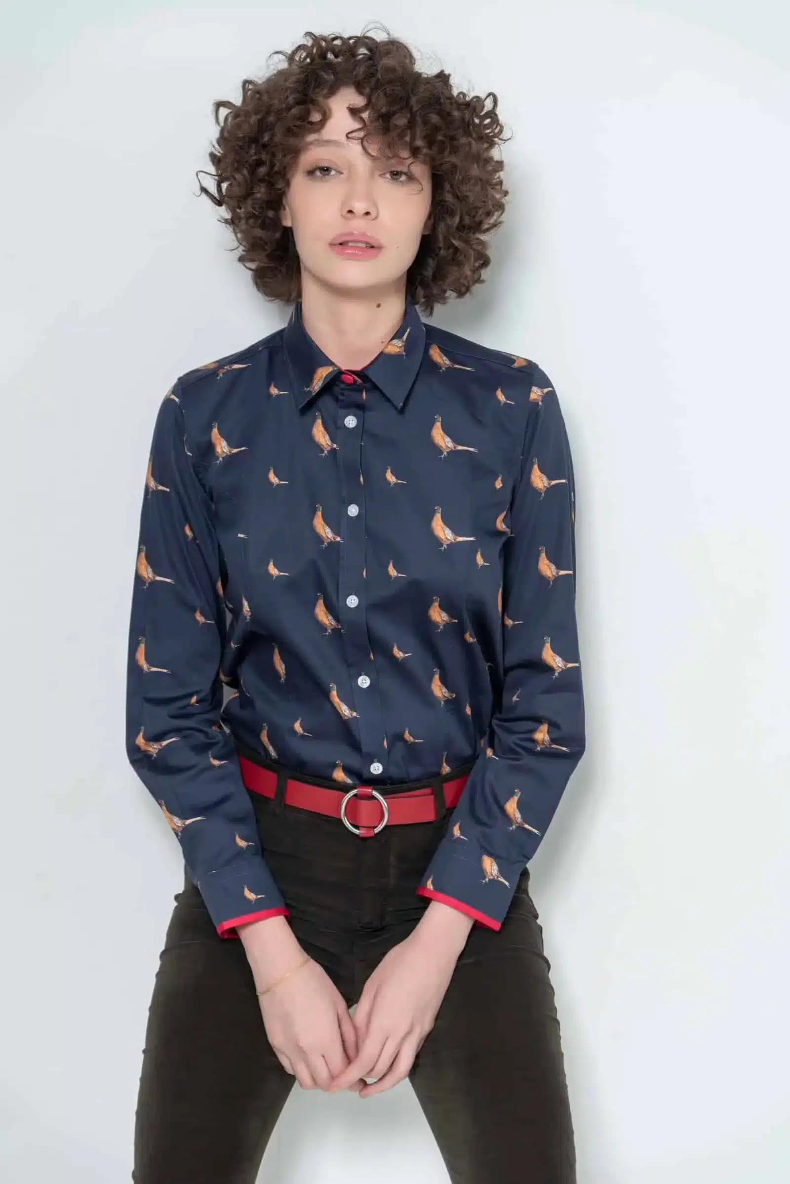 Hartwell <br> Layla Navy Pheasants Shirt