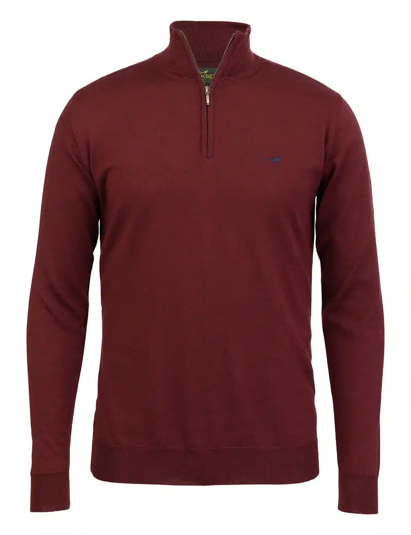 Laksen Sporting <br> Norfolk Zip-Neck Vintage Port