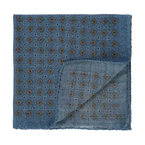 House Of Amanda Christensen <br> Pocket Square Medallion - Blue Melange